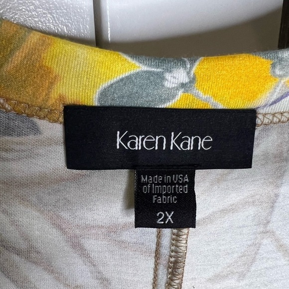 321. NWT Karen Kane Tropical Floral Print Scoop Neck 3/4 Sleeve A-Line Dress 2x - Picture 5 of 9